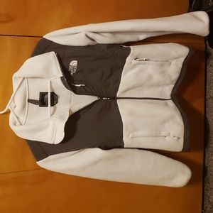 Womens White and Grey North Face Fleece